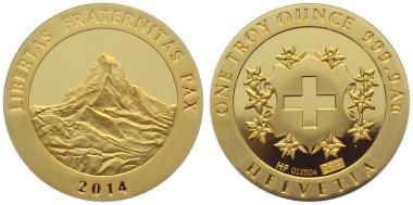 Schweiz 1 Unze 2014 Gold Matterhorn - 1 Unze Feingold
